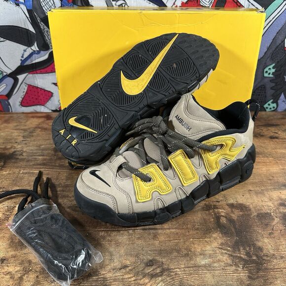 Size 11.5 - AMBUSH x Nike Air More Uptempo Low Vivid Sulfur Limestone FB1299-200